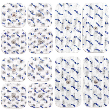 12 électrodes axion 10x5 cm et 5x5 cmm | Compatible avec les appareils Beurer et Sanitas | Electrostimulateur TENS et EMS avec c