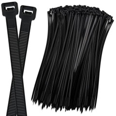 ISOLATECH Lot de 100 colliers de serrage noirs 160mm x 2,5mm en nylon, résistants à la chaleur et aux UV, haute résistance à la 