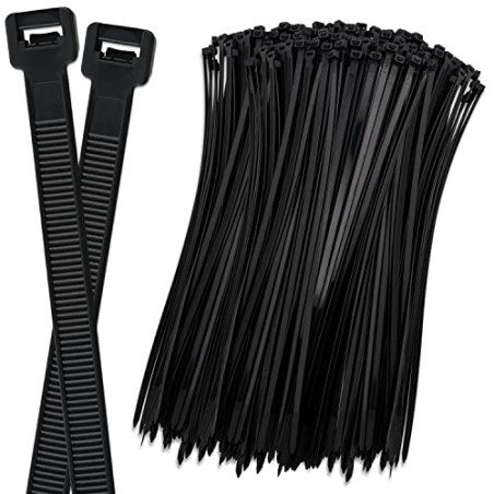 ISOLATECH Lot de 100 colliers de serrage noirs 160mm x 2,5mm en nylon, résistants à la chaleur et aux UV, haute résistance à la 