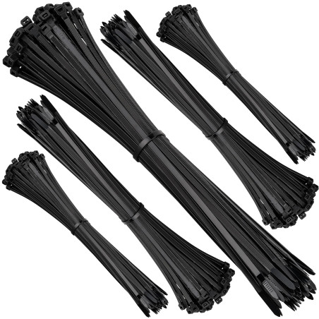 ISOLATECH Lot de 100 colliers de serrage noirs 250mm x 4,8mm en nylon, résistants à la chaleur et aux UV, haute résistance à la 