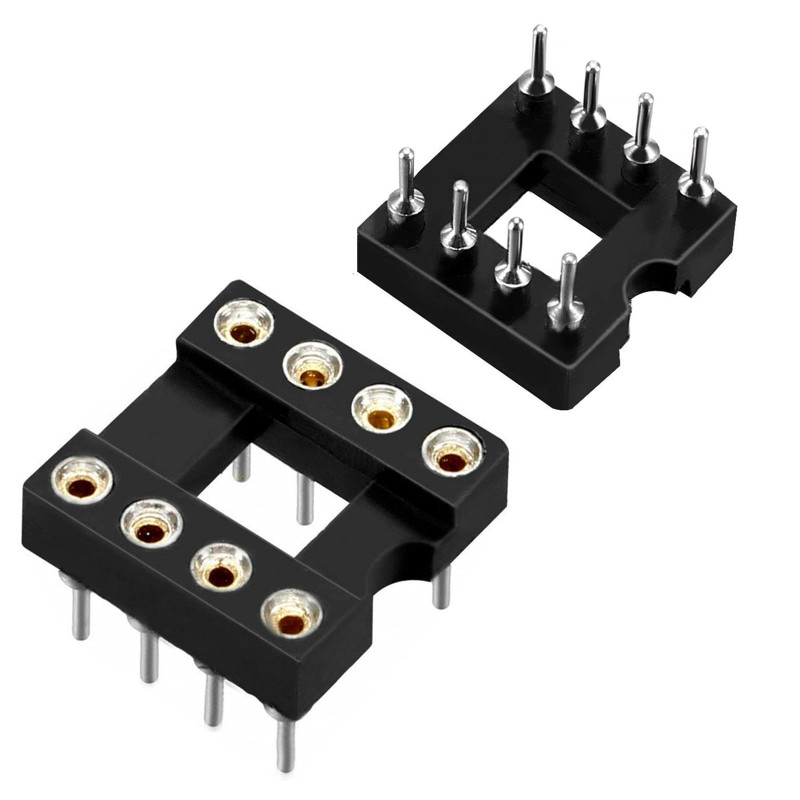 Oiyagai Lot de 30 Supports DIP IC 8 Broches – Pas 2,54 mm, Socket à Trous Ronds à Souder sur PCB, Adaptateurs pour Circuits Inté Oiyagai Lot de 30 Supports DIP IC 8 Broches – Pas 2,54 mm, Socket à Trous Ronds à Souder sur PCB, Adaptateurs pour Circuits Inté