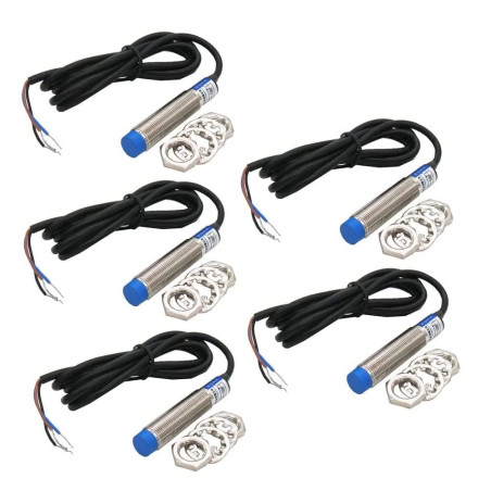 Fasizi Remplacement LJ12A3-4-Z/BX Interrupteur de capteur de proximité inductif 3 fils NPN DC6-36V - 5 pièces