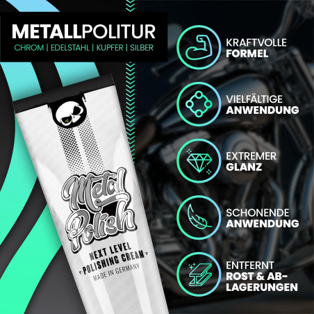 Nuke Guys Metal Polish – Polissage pour métaux – 100 g – Pour toutes les surfaces métalliques – Nettoyage intensif et protection