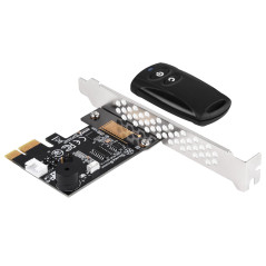 SilverStone SST-ES02-PCIe - Télecommande sans-fil 2.4G pour allumer/redémarrer l'ordinateur, Le haut-parleur PC intégré, PCIe
