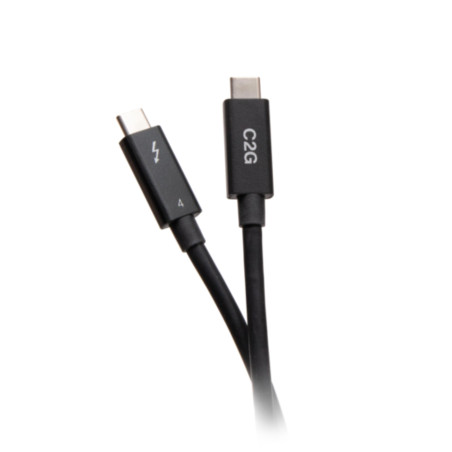 C2G Câble Actif Thunderbolt™ 4 USB-C de 2 m (1,8 m) Vitesses de Transfert de 40 Gbit/s, Alimentation 100 W et vidéo 4K