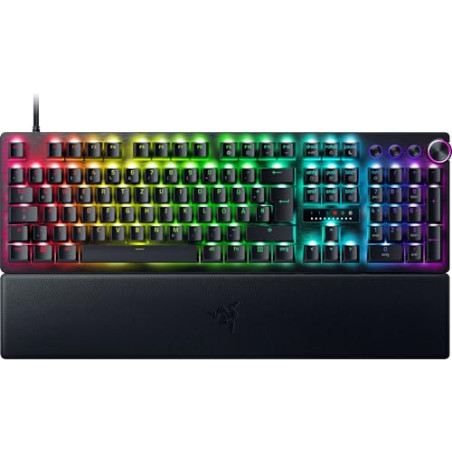 Razer Huntsman V3 Pro - Clavier Optique analogique e-Sport Snap Tap & déclencheur Rapide (Mode feu Rapide, Bouton Rotatif Multif