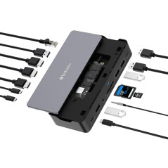 Verbatim Station d'accueil USB-C Pro, hub 15 en 1 avec SSD intégré, Adaptateur multiport vers HDMI 4K et 8K, USB-A et USB-C, PD