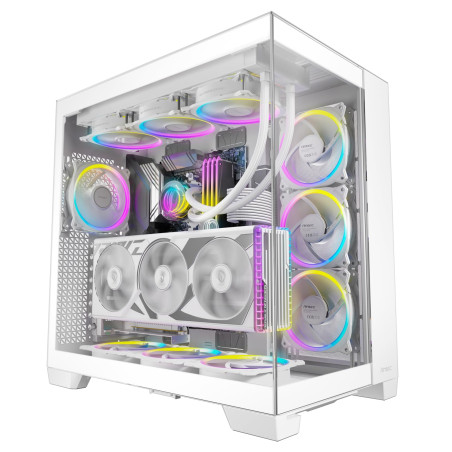Antec C8 Blanc, Ventilateurs Non Inclus, Compatible RTX 40, Double Chambre, Design sans Outil, Type C, Support de radiateur de 3