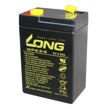 Batterie compatible avec LC-R064R5P 3-FM-4,5 20HR 3 FM 4.5 3FM4,5 3FM4.5 6 V 4 Ah AGM Batterie plomb-feutre