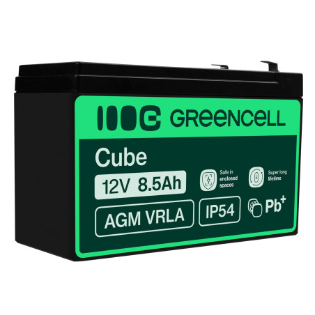 GreenCell® Rechargeable Batterie AGM 12V 8,5Ah accumulateur au Gel Plomb Cycles sans Entretien VRLA Battery étanche Résistantes|