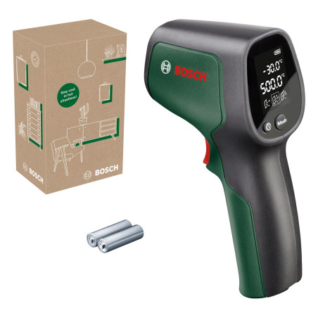 Bosch Thermomètre infrarouge UniversalTemp (de -30 °C à +500 °C, mesure facile, 3 modes de mesure pour des résultats plus précis