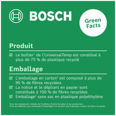 Bosch Thermomètre infrarouge UniversalTemp (de -30 °C à +500 °C, mesure facile, 3 modes de mesure pour des résultats plus précis