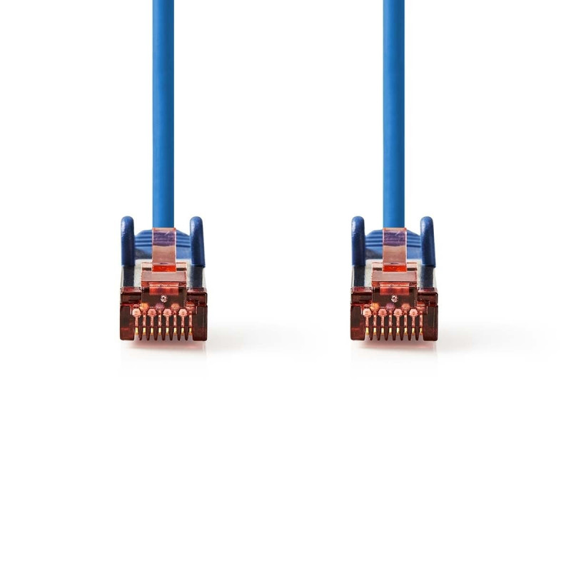 NEDIS Câble réseau CAT6 - Fiche RJ45 - Connecteur RJ45 - S/FTP - 0,25 m - Rond - LSZH - Bleu - Étiquette NEDIS Câble réseau CAT6 - Fiche RJ45 - Connecteur RJ45 - S/FTP - 0,25 m - Rond - LSZH - Bleu - Étiquette