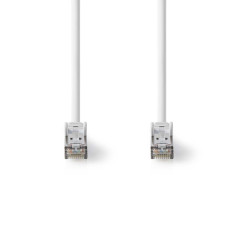 NEDIS Câble réseau catégorie 8.1 - S/FTP - Connecteur RJ45 - Connecteur RJ45-1 m - Rond - LSZH - Blanc - Étiquette