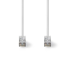 NEDIS Câble réseau catégorie 8.1 - S/FTP - Connecteur RJ45 - Connecteur RJ45-1 m - Rond - LSZH - Blanc - Étiquette