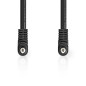 NEDIS Câble audio vidéo - Fiche 3,5 mm - Fiche 3,5 mm - Nickelé - 2 m - Rond - PVC - Noir