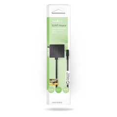 NEDIS Câble péritel - Fiche péritel - Fiche péritel femelle / 3,5 mm femelle - Nickelé - 480p - 0,20 m - Rond - PVC - Noir - Boî