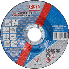 BGS 3922 | Disque à couper pour métal | Ø 115 x 2,5 x 22,2 mm | type 42