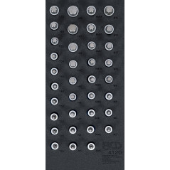 BGS 4120 Insert de servante d’atelier 1/3: Jeu de douilles à embouts carré femelle 12,5 mm (1/2") hexagone femelle, profil T (po