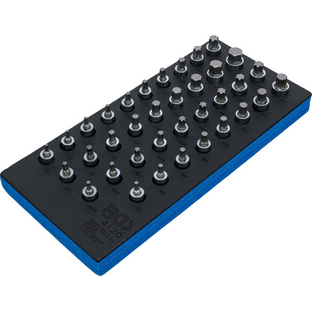 BGS 4120 Insert de servante d’atelier 1/3: Jeu de douilles à embouts carré femelle 12,5 mm (1/2") hexagone femelle, profil T (po