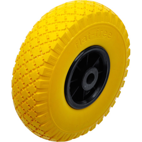 BGS Diy 80652 | Roue pour diable/chariot de transport | PU, jaune/noir | 260 mm