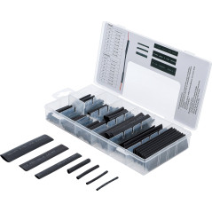 BGS Diy 88184 | Assortiment de gaines thermorétractables | noir | 126 pièces