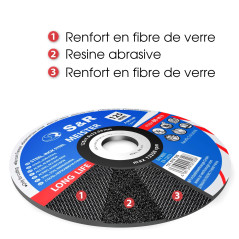 S&R Disque à tronçonner 115 Metal Fer Acier Inox Aluminium. Disque Meuleuse 115 Metal Extra fin - 25 Disques pour Meuleuse 115 M