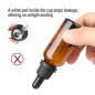 Hyber&Cara 6 X 30ml Flacons en verre ambre avec pipettes, Bouteilles compte-gouttes en verre brun vides pour les huiles essentie