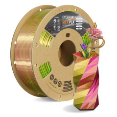 OVERTURE Filament Soie PLA Double Couleur 1,75 mm pour imprimante 3D, 1 kg bobine (2,2 lbs), Précision Dimensionnelle +/- 0,02 m