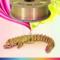 OVERTURE Filament Soie PLA Double Couleur 1,75 mm pour imprimante 3D, 1 kg bobine (2,2 lbs), Précision Dimensionnelle +/- 0,02 m