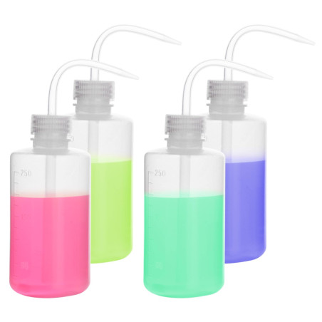 stonylab 4 Paquet 250 ml Flacons de Lavage en Plastique à Squeeze avec LDPE Ouverture Etroite, Bouteille D'arrosage à Presser Sq