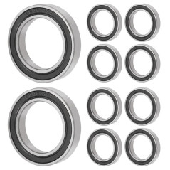 [10 pièces] 6806-2RS Deep Groove Ball Bearings Single Rubber Sealed Ball Bearings for Rollers, Home Appliances Machinery, Indust