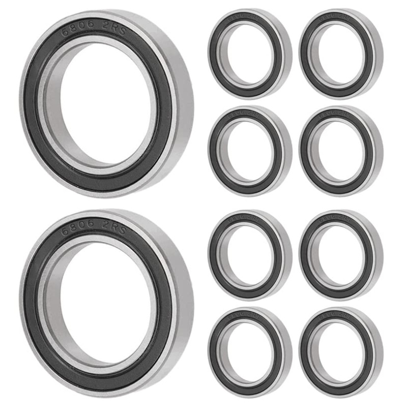 [10 pièces] 6806-2RS Deep Groove Ball Bearings Single Rubber Sealed Ball Bearings for Rollers, Home Appliances Machinery, Indust