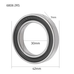 [10 pièces] 6806-2RS Deep Groove Ball Bearings Single Rubber Sealed Ball Bearings for Rollers, Home Appliances Machinery, Indust