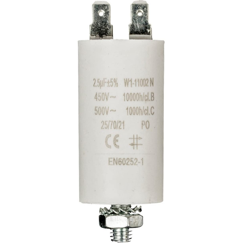 Condensateur de démarrage pour moteur électrique 450 VCA, 2.5 uF