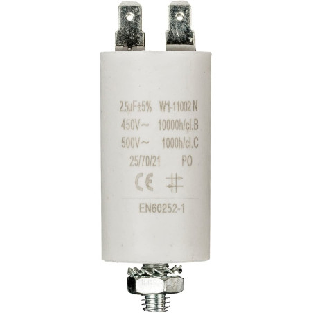 Condensateur de démarrage pour moteur électrique 450 VCA, 2.5 uF