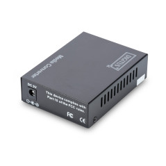 DIGITUS Convertisseur de média - Multimode - Fast Ethernet - RJ45 / St - Longueur d'onde 1310nm - Jusqu'à 2km - Noir