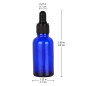 StonyLab Lot de 2 flacons compte-gouttes en verre bleu, bouchon intérieur et étiquette pour huiles essentielles, aromathérapie e