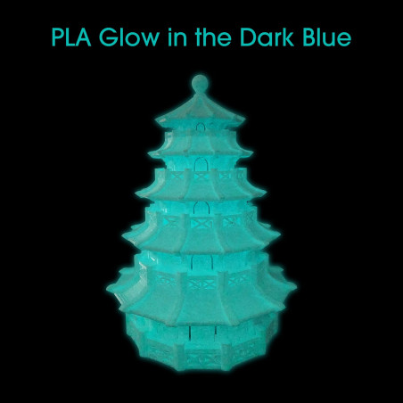 eSUN PLA Glow in the Dark Bleu Filament 1.75mm, Imprimante 3D Filament PLA Fluorescent 1.75mm, 1KG Bobine Phosphorescence Filame