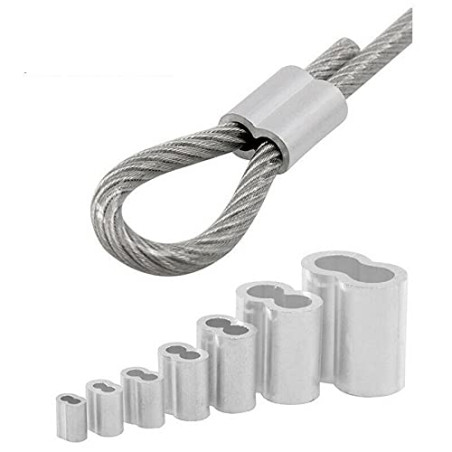 Constrabo® | 50x Manchons à sertir en aluminium avec double embouts 1.0 mm | Ferrules en aluminium, clip à sertir, manchons de p