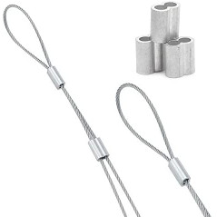 Constrabo® | 50x Manchons à sertir en aluminium avec double embouts 1.0 mm | Ferrules en aluminium, clip à sertir, manchons de p