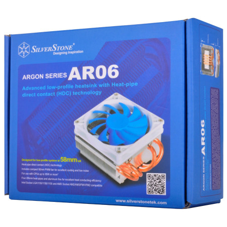 Silverstone SST-AR06 ventilateur, refroidisseur et radiateur Processeur 9,2 cm Bleu, Blanc