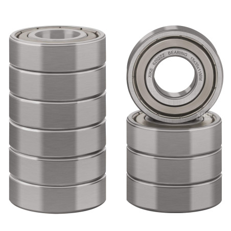 XiKe 6202ZZ Roulements à billes à double étanchéité 15x35x11mm Acier au Chrome et Pré-lubrifiés, 6202-2Z Roulements à billes à g