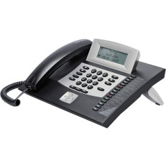 Auerswald 90114 COMfortel 1600 Téléphone système avec Connexion Casque RNIS Mains Libres, éclairage à écran Tactile, Noir, argen