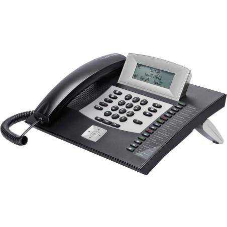 Auerswald 90114 COMfortel 1600 Téléphone système avec Connexion Casque RNIS Mains Libres, éclairage à écran Tactile, Noir, argen