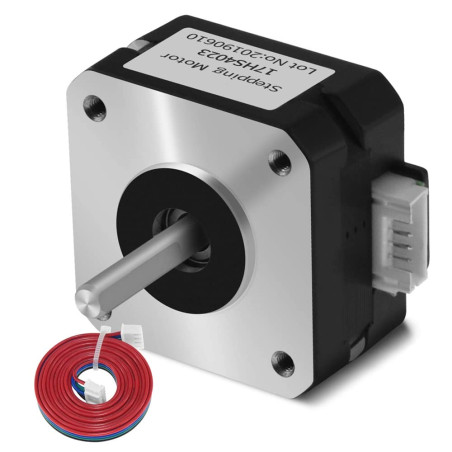 MMOBIEL Nema 17 Moteur pas à pas bipolaire (17HS4023) 1,8 degrés 4,1 V 1 A 13 Ncm avec câble de 1 m