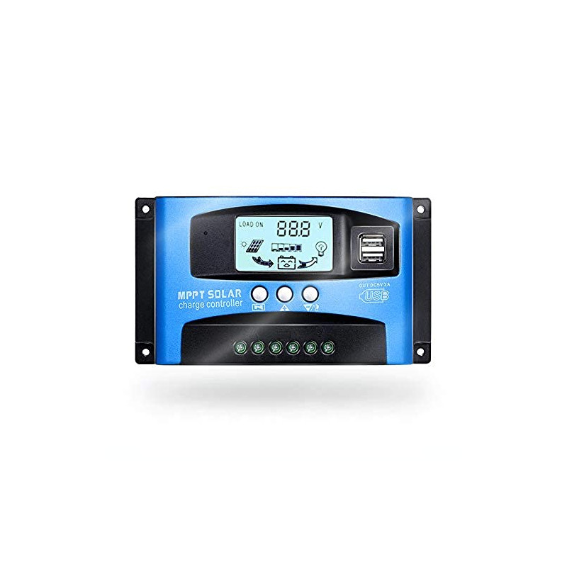 SolaMr 30A Régulateur de Charge Solaire 12V/24V Contrôleur de Charge de Batterie pour Panneau Solaire avec Écran LCD et Double P SolaMr 30A Régulateur de Charge Solaire 12V/24V Contrôleur de Charge de Batterie pour Panneau Solaire avec Écran LCD et Double P