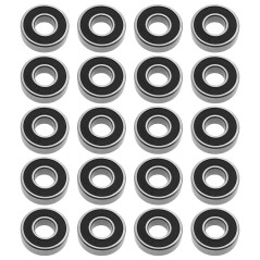 eMagTech 20pcs Double Joint en Caoutchouc Roulements à Billes à Gorge Profonde 698-2RS 8x19x6mm en Acier au Carbone pour Moteur