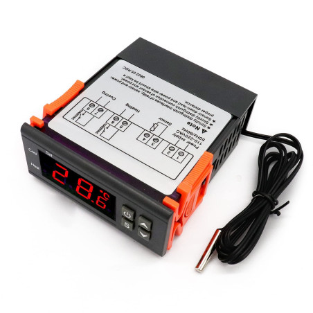 RUIZHI Regulateur de Temperature Numérique 10A D'affichage à LED Temperature Controller Thermostat Regulateur avec Capteur (DC 1