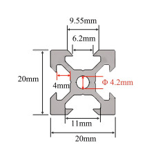Iverntech 4 pièces 700mm 2020 V Type noir Norme européenne anodisé Rail linéaire profilé en aluminium Extrusion pour imprimante 